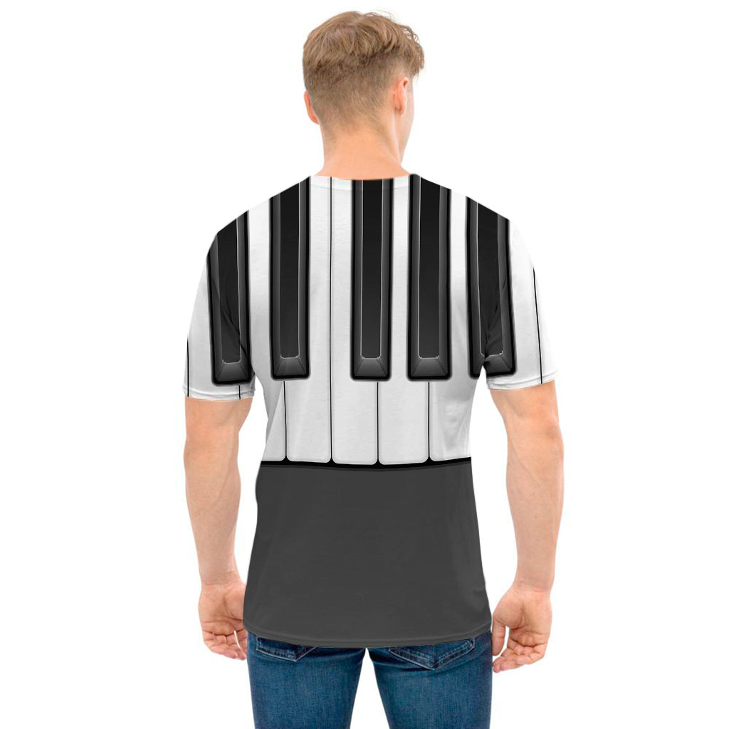 Piano Keyboard Print Men's T-Shirt