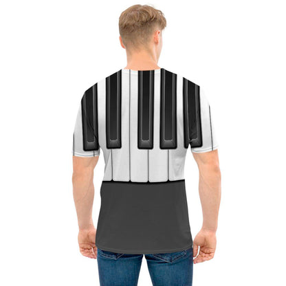 Piano Keyboard Print Men's T-Shirt
