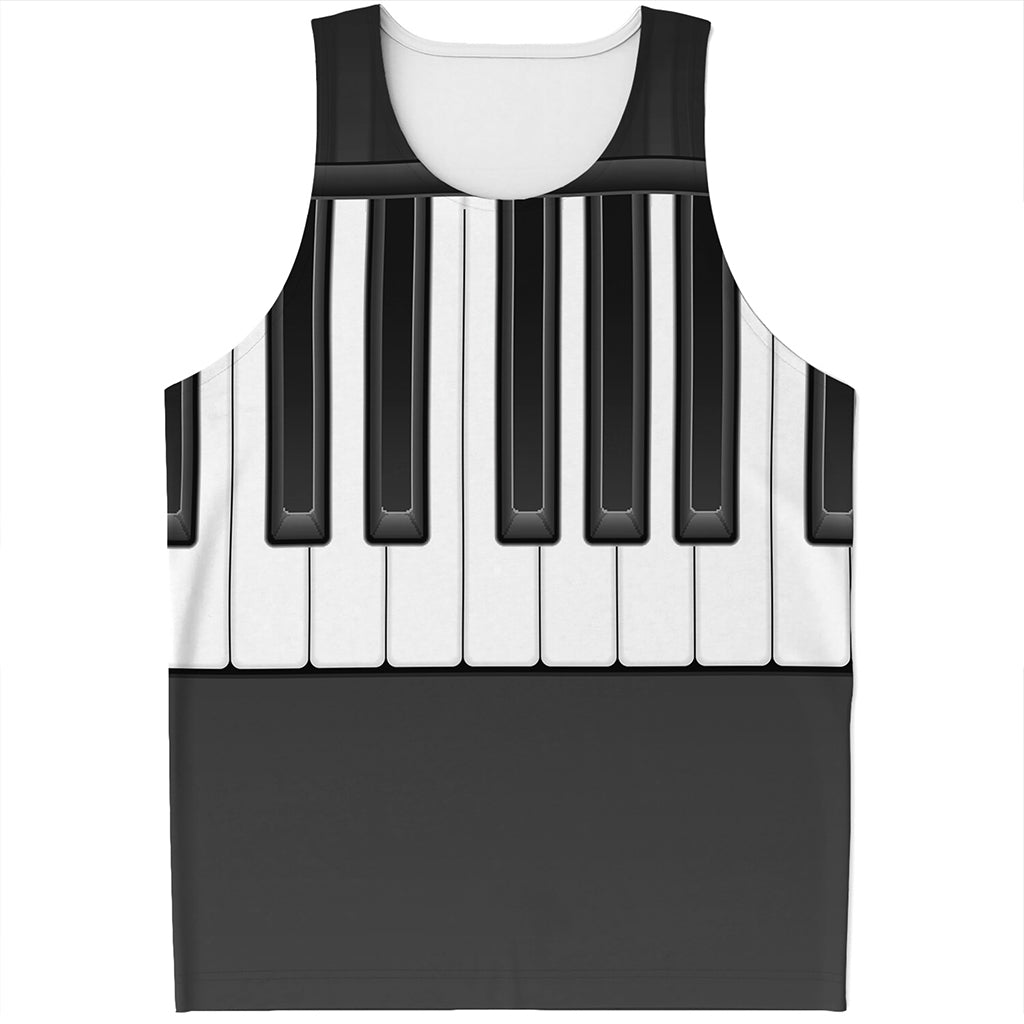 Piano Keyboard Print Men's Tank Top