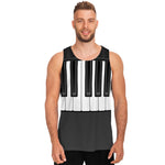 Piano Keyboard Print Men's Tank Top