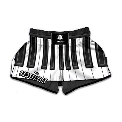 Piano Keyboard Print Muay Thai Boxing Shorts