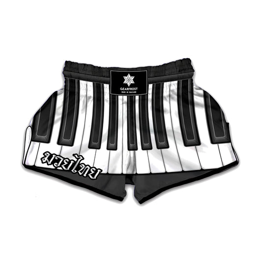 Piano Keyboard Print Muay Thai Boxing Shorts