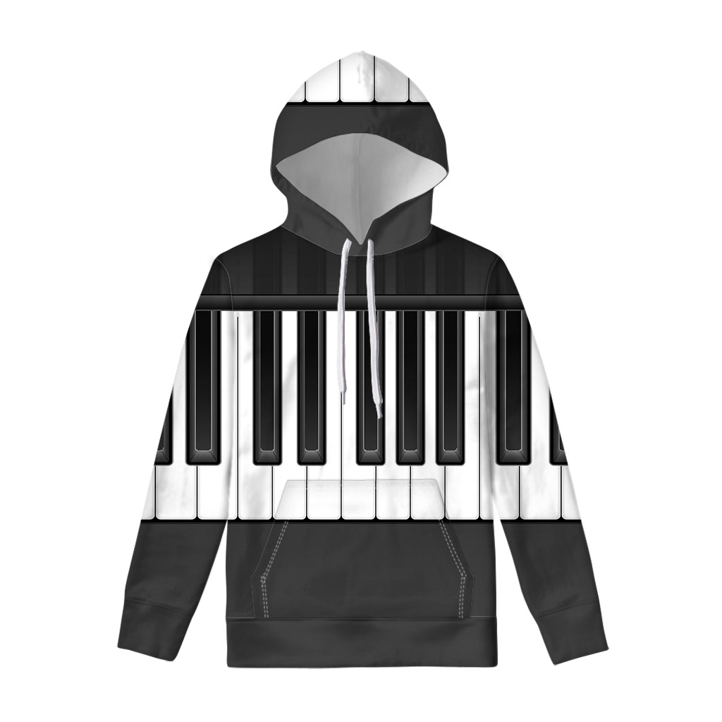 Piano Keyboard Print Pullover Hoodie