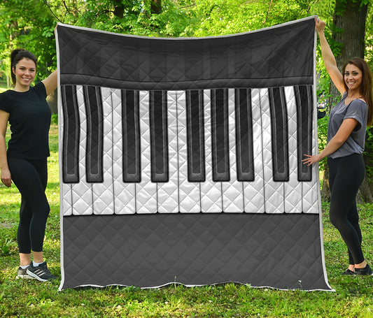 Piano Keyboard Print Quilt