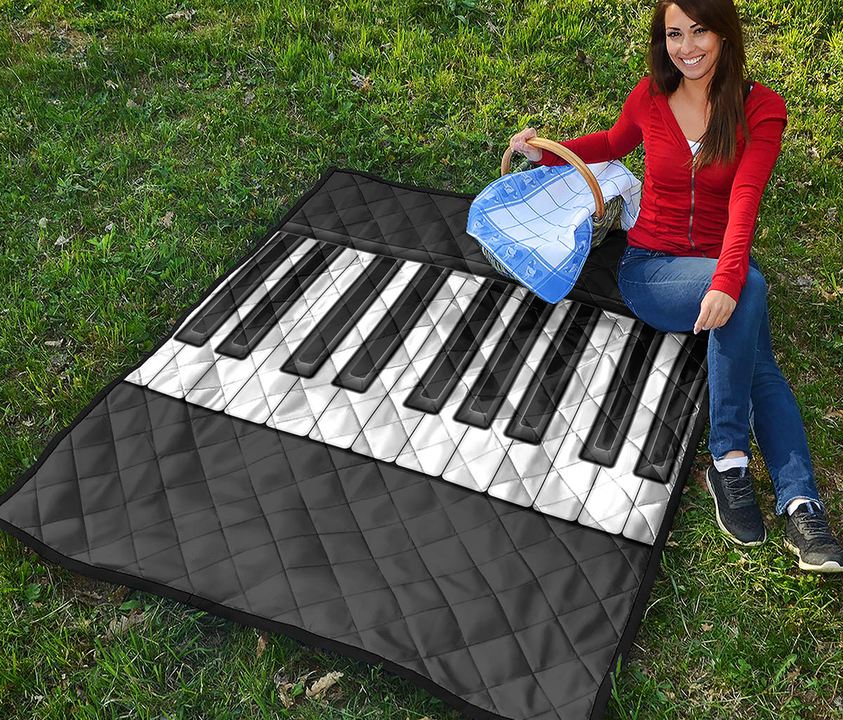 Piano Keyboard Print Quilt