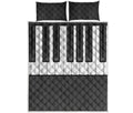 Piano Keyboard Print Quilt Bed Set