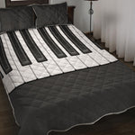Piano Keyboard Print Quilt Bed Set