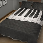 Piano Keyboard Print Quilt Bed Set