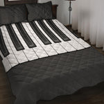 Piano Keyboard Print Quilt Bed Set