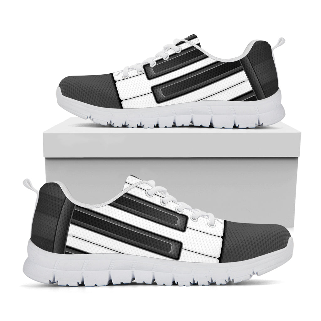 Piano Keyboard Print White Sneakers