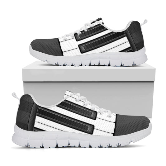 Piano Keyboard Print White Sneakers