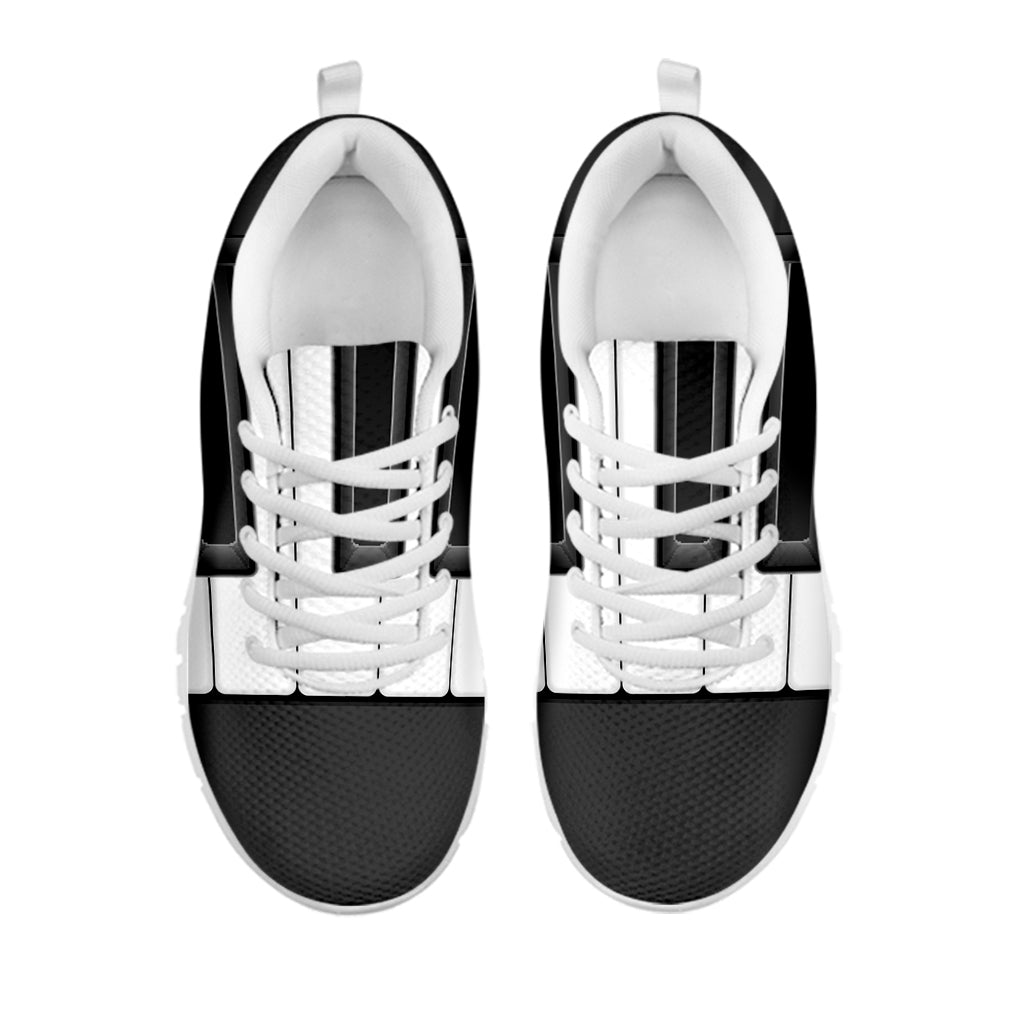 Piano Keyboard Print White Sneakers