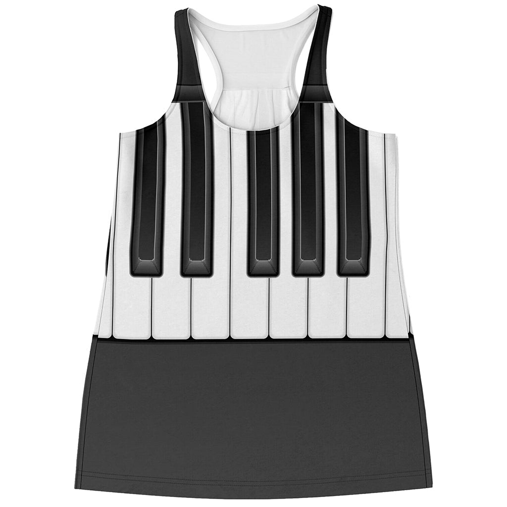 Piano Keyboard Print Women's Racerback Tank Top