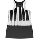 Piano Keyboard Print Women's Racerback Tank Top
