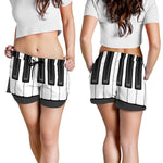 Piano Keyboard Print Women's Shorts