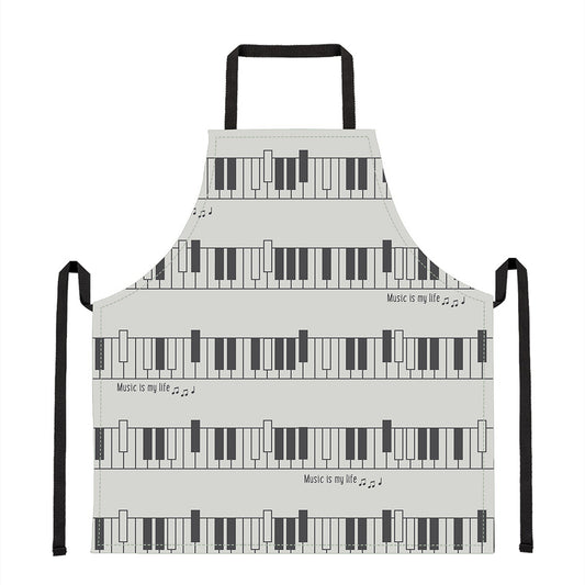 Piano Pattern Print Apron