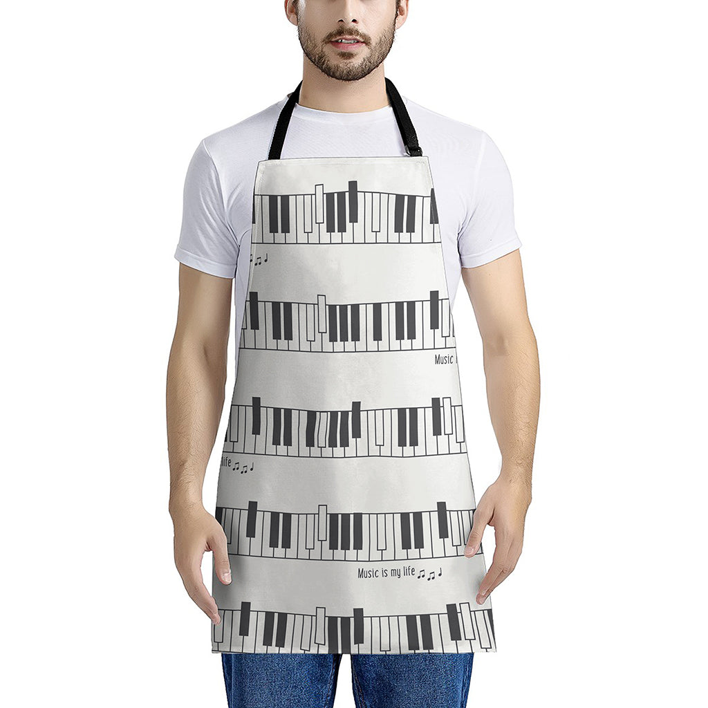 Piano Pattern Print Apron
