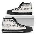Piano Pattern Print Black High Top Sneakers