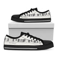 Piano Pattern Print Black Low Top Sneakers