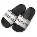 Piano Pattern Print Black Slide Sandals