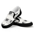 Piano Pattern Print Black Slip On Sneakers