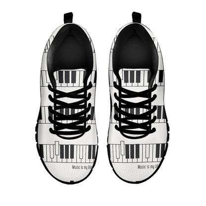 Piano Pattern Print Black Sneakers