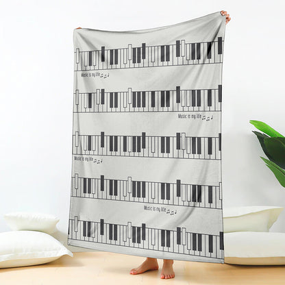 Piano Pattern Print Blanket