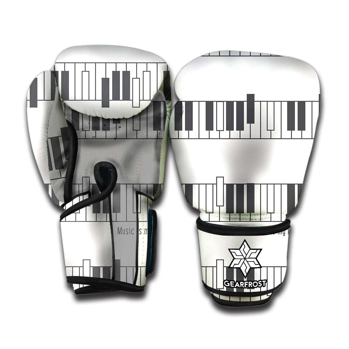 Piano Pattern Print Boxing Gloves