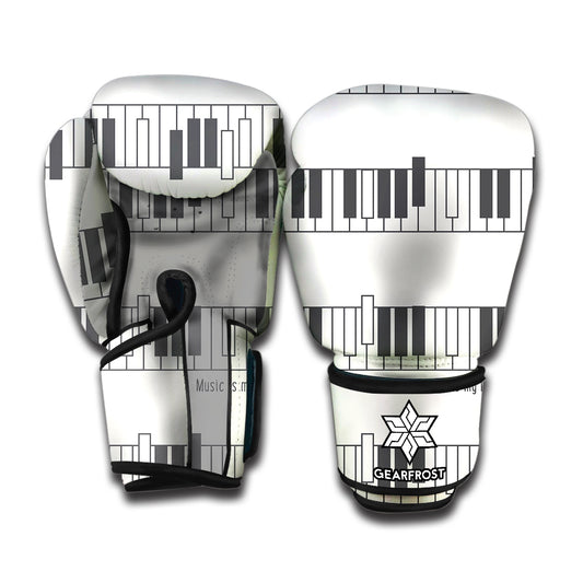 Piano Pattern Print Boxing Gloves