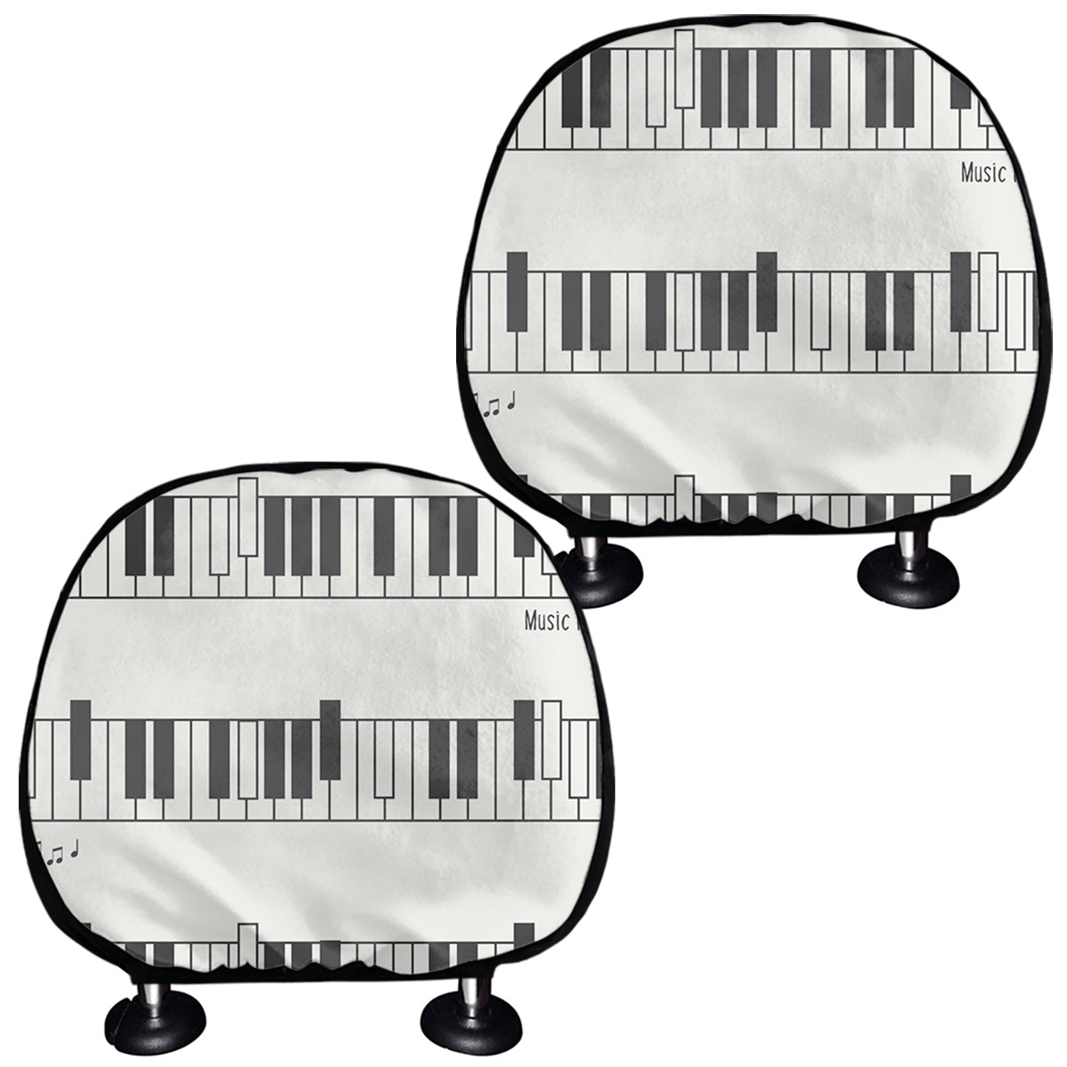Piano Pattern Print Car Headrest Covers