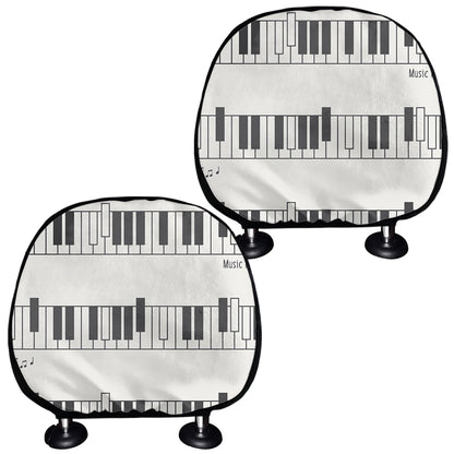 Piano Pattern Print Car Headrest Covers