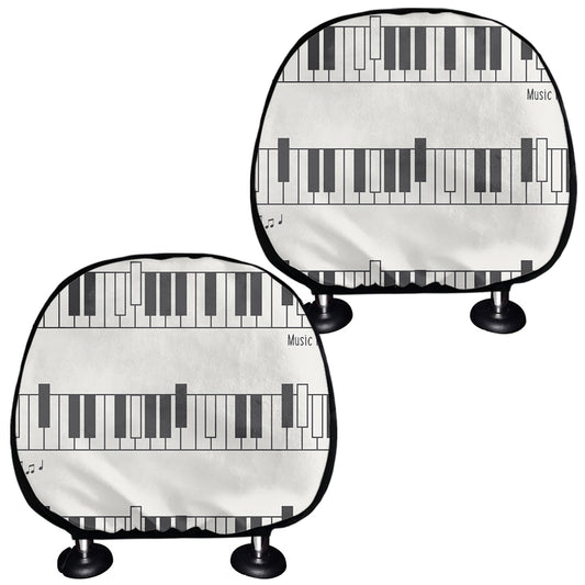 Piano Pattern Print Car Headrest Covers