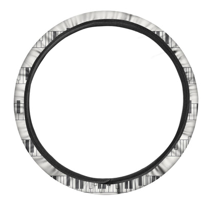 Piano Pattern Print Car Steering Wheel Cover
