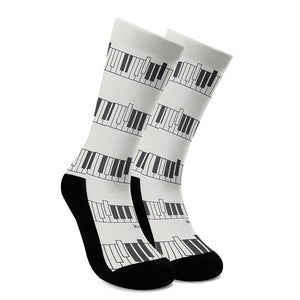 Piano Pattern Print Crew Socks