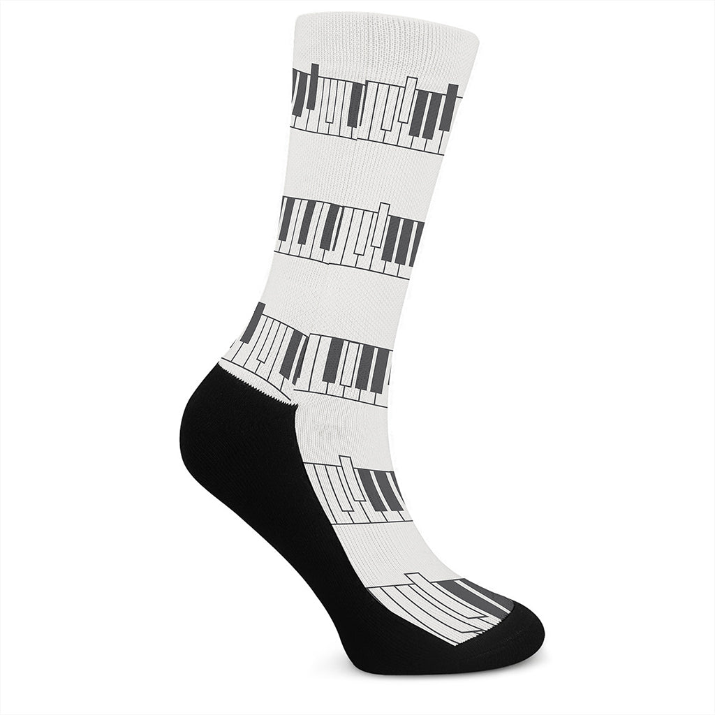 Piano Pattern Print Crew Socks