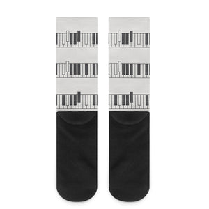 Piano Pattern Print Crew Socks