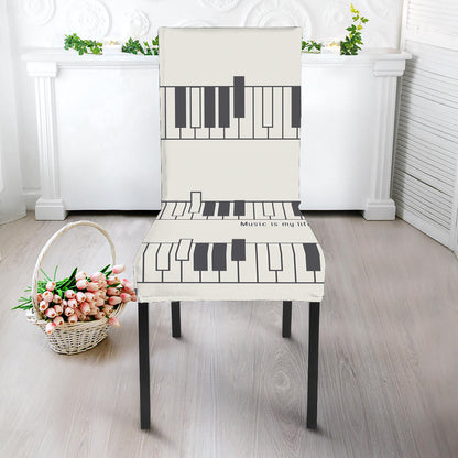 Piano Pattern Print Dining Chair Slipcover