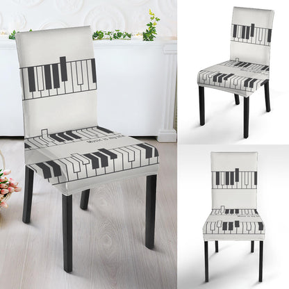 Piano Pattern Print Dining Chair Slipcover