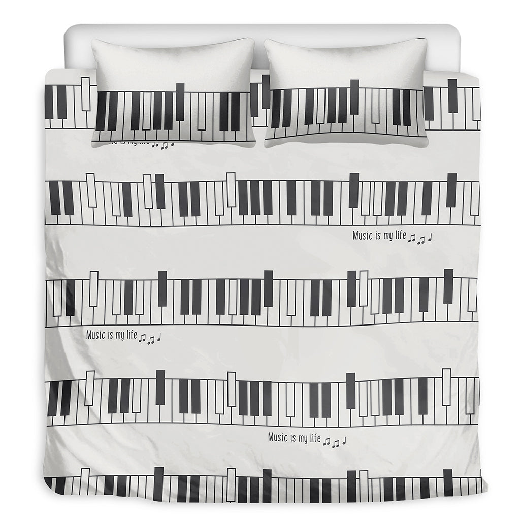 Piano Pattern Print Duvet Cover Bedding Set