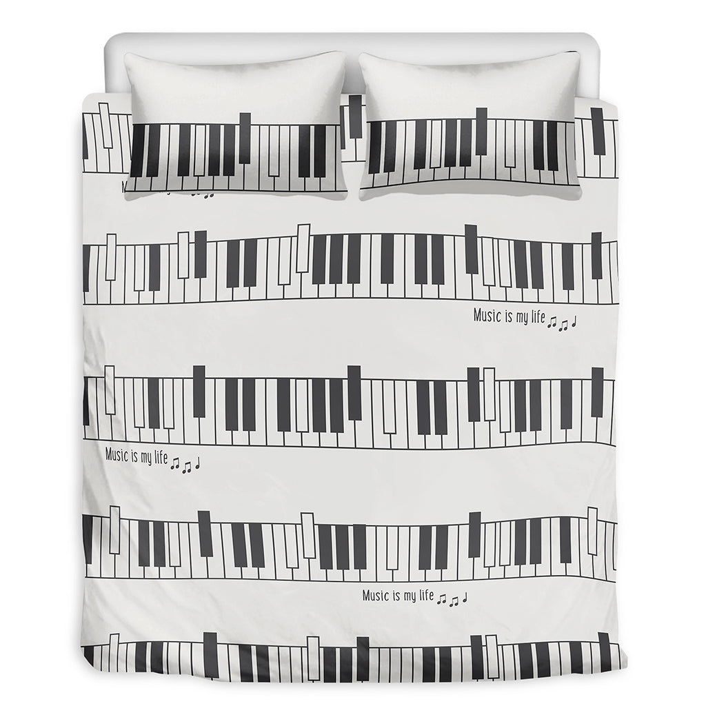 Piano Pattern Print Duvet Cover Bedding Set