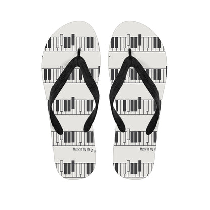 Piano Pattern Print Flip Flops