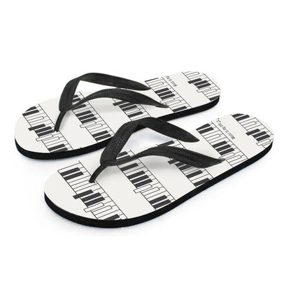 Piano Pattern Print Flip Flops