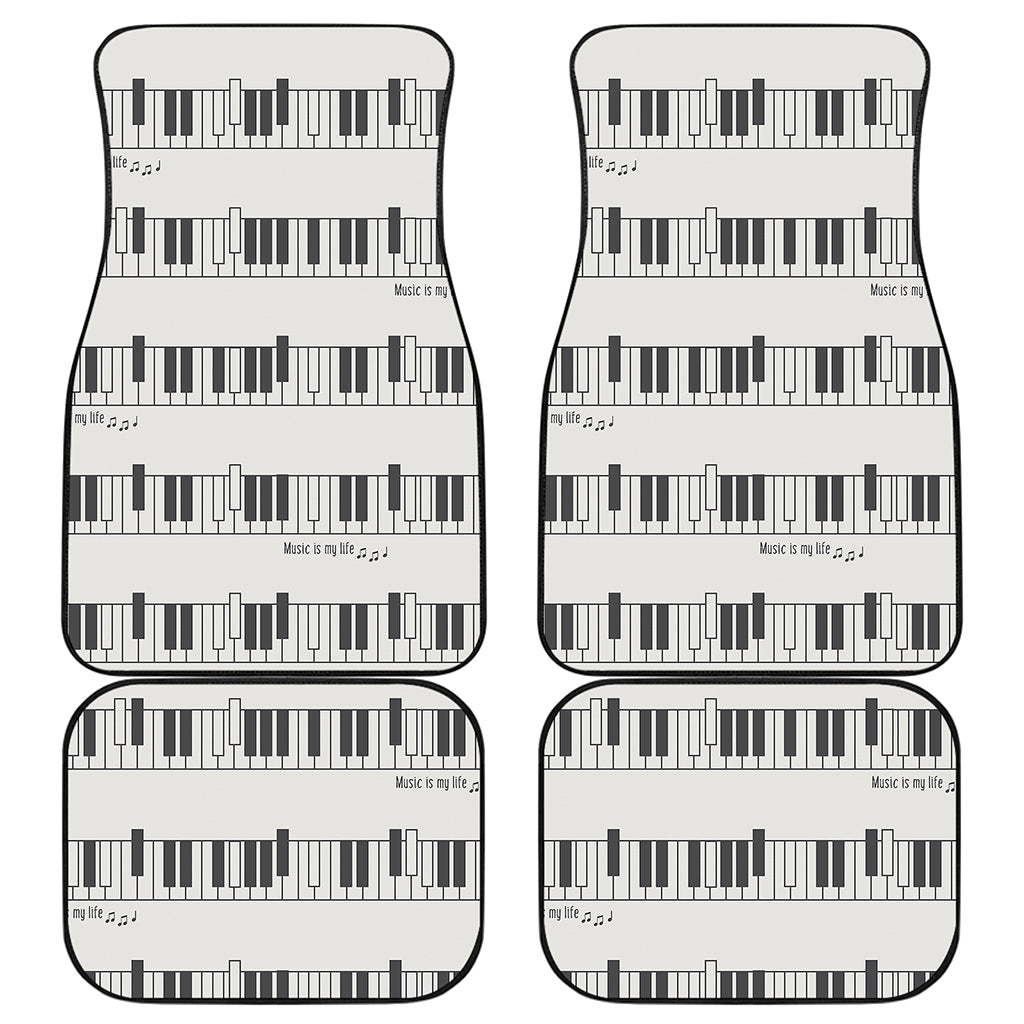 Piano Pattern Print Front and Back Car Floor Mats