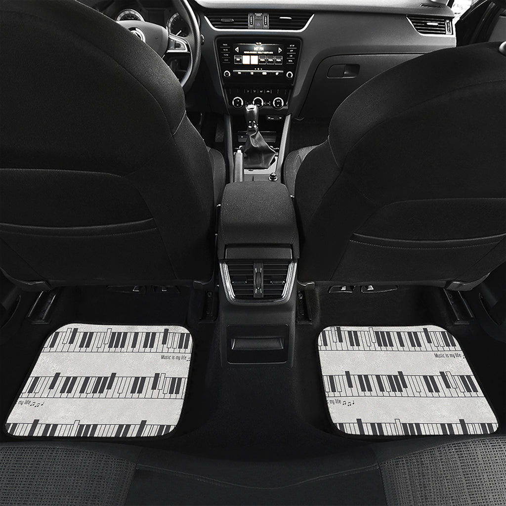 Piano Pattern Print Front and Back Car Floor Mats
