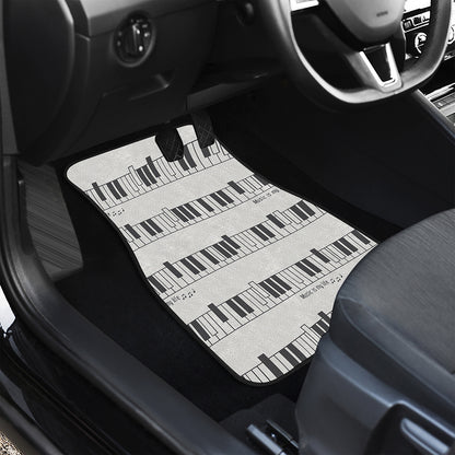 Piano Pattern Print Front and Back Car Floor Mats