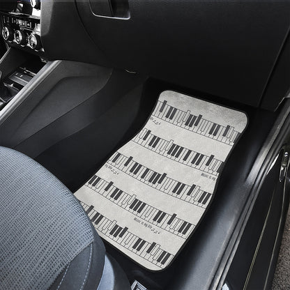 Piano Pattern Print Front and Back Car Floor Mats