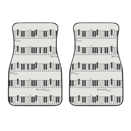 Piano Pattern Print Front Car Floor Mats