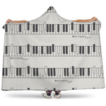 Piano Pattern Print Hooded Blanket