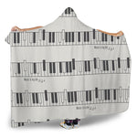 Piano Pattern Print Hooded Blanket