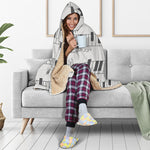 Piano Pattern Print Hooded Blanket